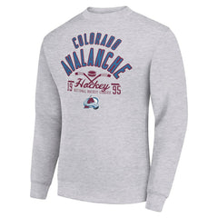 Colorado Avalanche Starter Stick And Puck Logo Fleece Pullover Sweatshirt