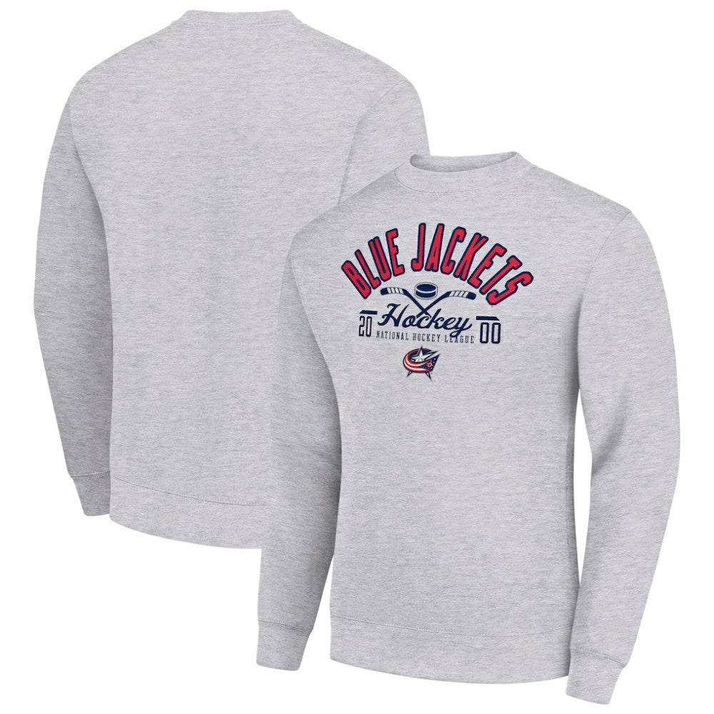 Columbus Blue Jackets Starter Stick And Puck Logo Fleece Pullover Sweatshirt