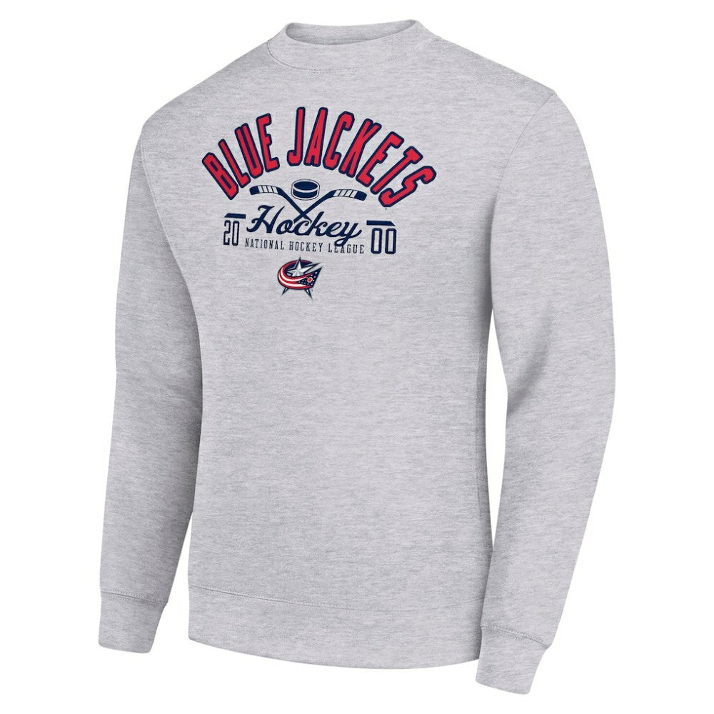 Columbus Blue Jackets Starter Stick And Puck Logo Fleece Pullover Sweatshirt