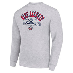 Columbus Blue Jackets Starter Stick And Puck Logo Fleece Pullover Sweatshirt