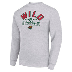 Minnesota Wild Starter Stick And Puck Logo Fleece Pullover Sweatshirt