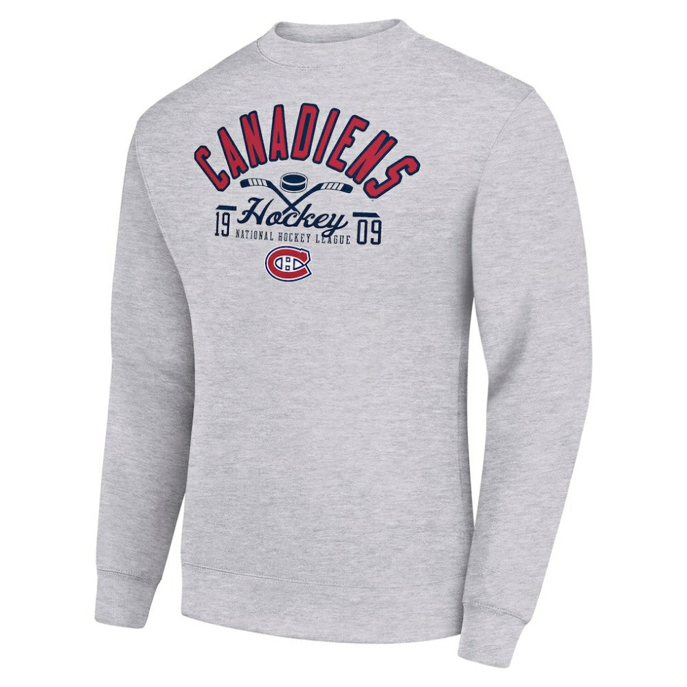 Montreal Canadiens Starter Stick And Puck Logo Fleece Pullover Sweatshirt