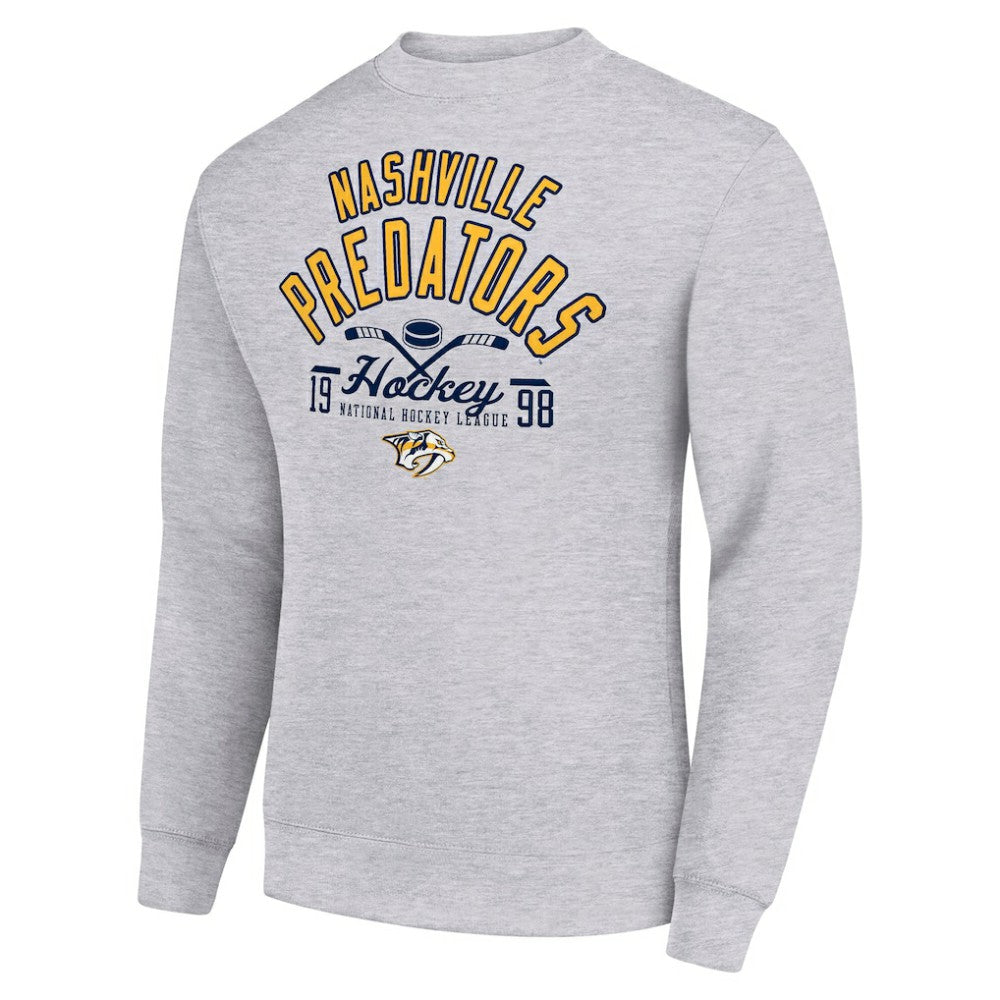 Nashville Predators Starter Stick And Puck Logo Fleece Pullover Sweatshirt