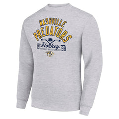 Nashville Predators Starter Stick And Puck Logo Fleece Pullover Sweatshirt