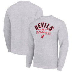 New Jersey Devils Starter Stick And Puck Logo Fleece Pullover Sweatshirt