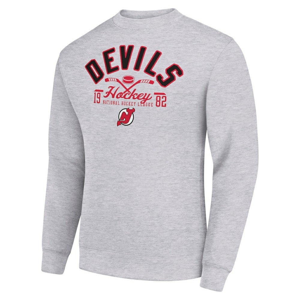 New Jersey Devils Starter Stick And Puck Logo Fleece Pullover Sweatshirt
