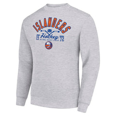 New York Islanders Starter Stick And Puck Logo Fleece Pullover Sweatshirt