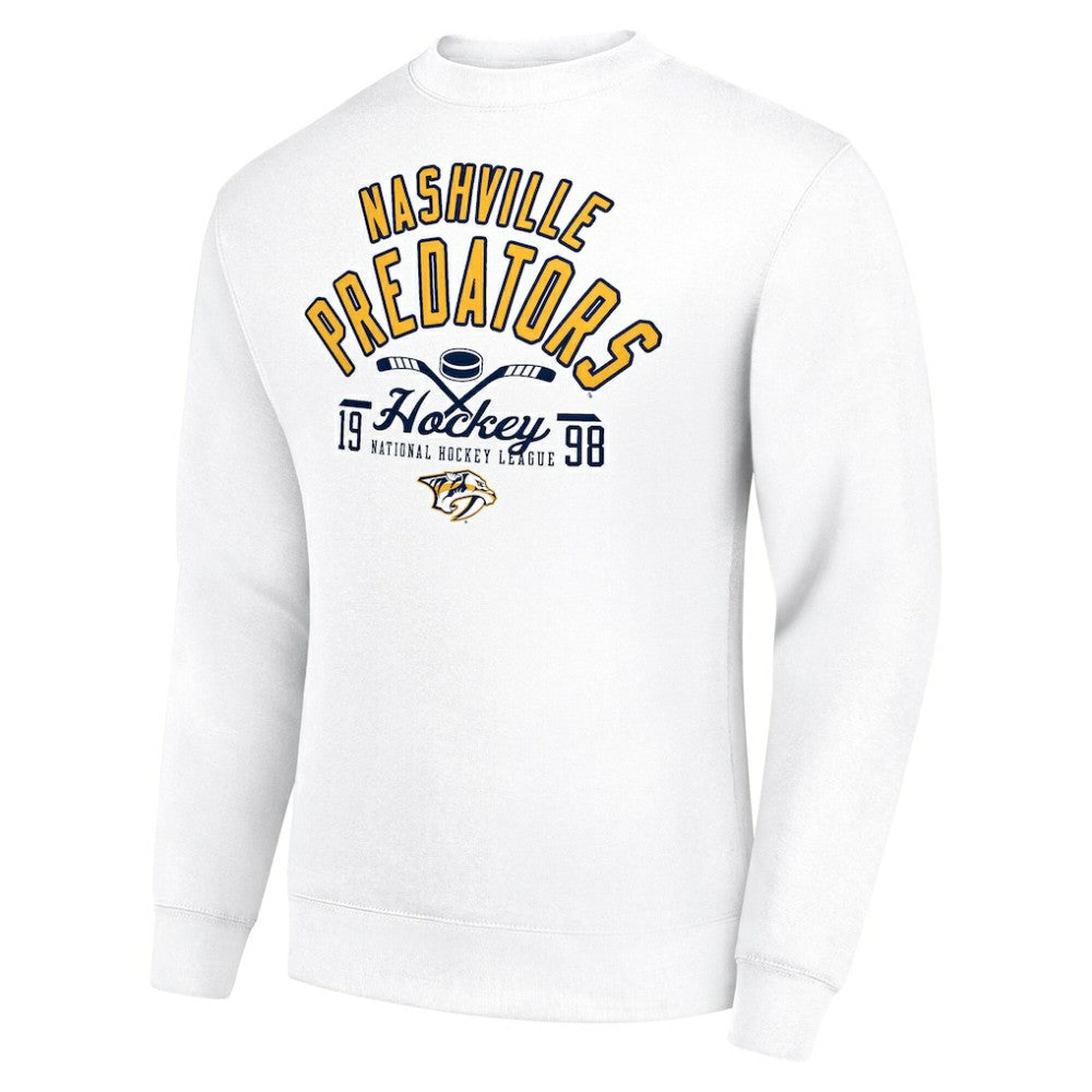 Nashville Predators Starter Stick And Puck Logo Fleece Pullover Sweatshirt
