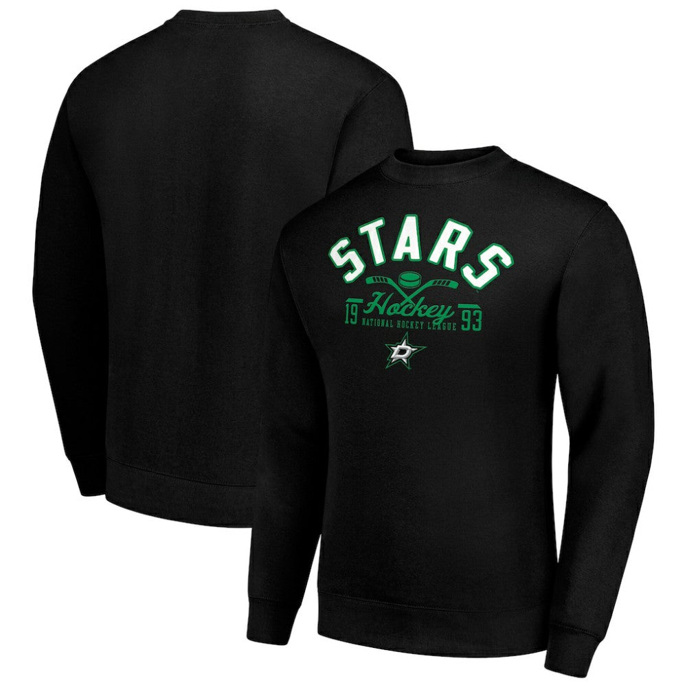 Dallas Stars Starter Stick And Puck Logo Fleece Pullover Sweatshirt
