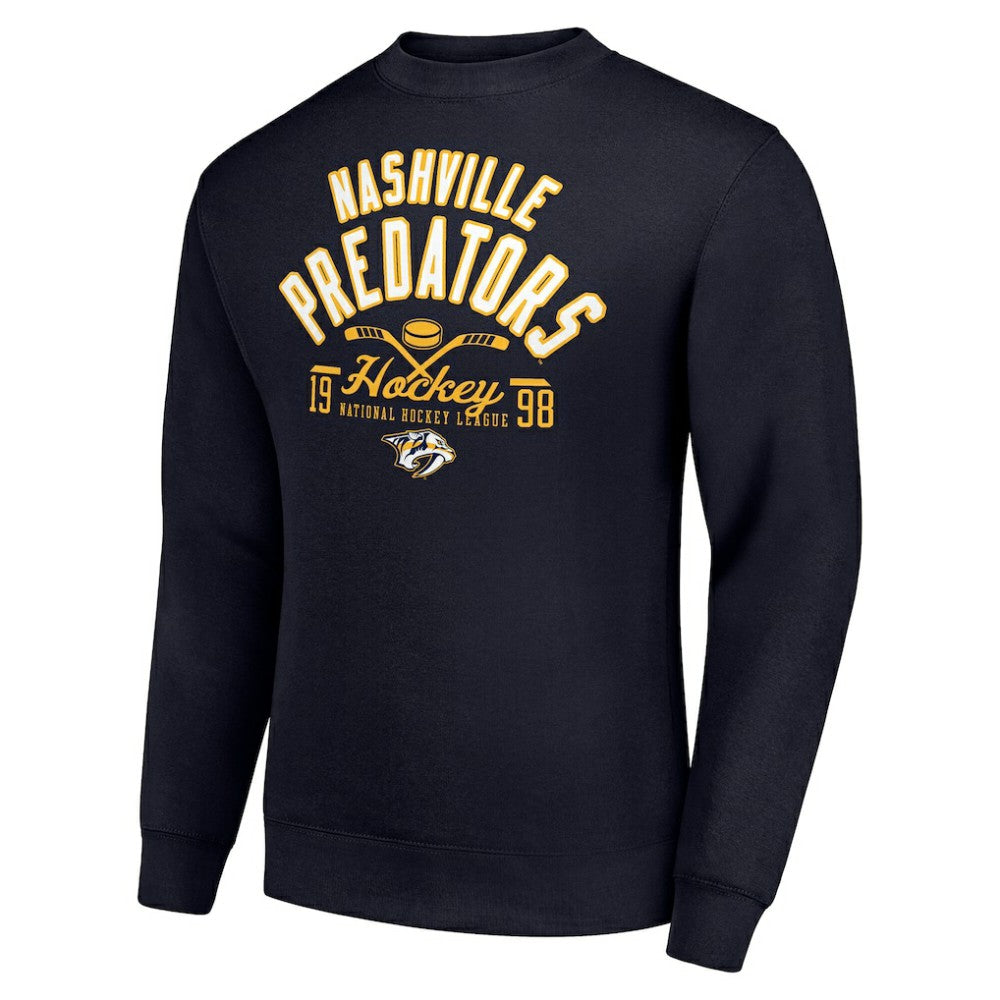 Nashville Predators Starter Stick And Puck Logo Fleece Pullover Sweatshirt