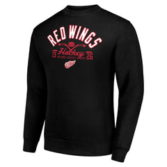 Detroit Red Wings Starter Stick And Puck Logo Fleece Pullover Sweatshirt