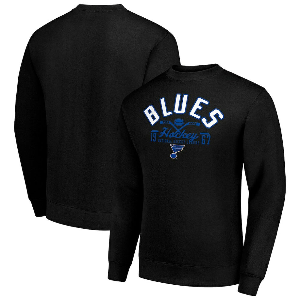 St. Louis Blues Starter Stick And Puck Logo Fleece Pullover Sweatshirt