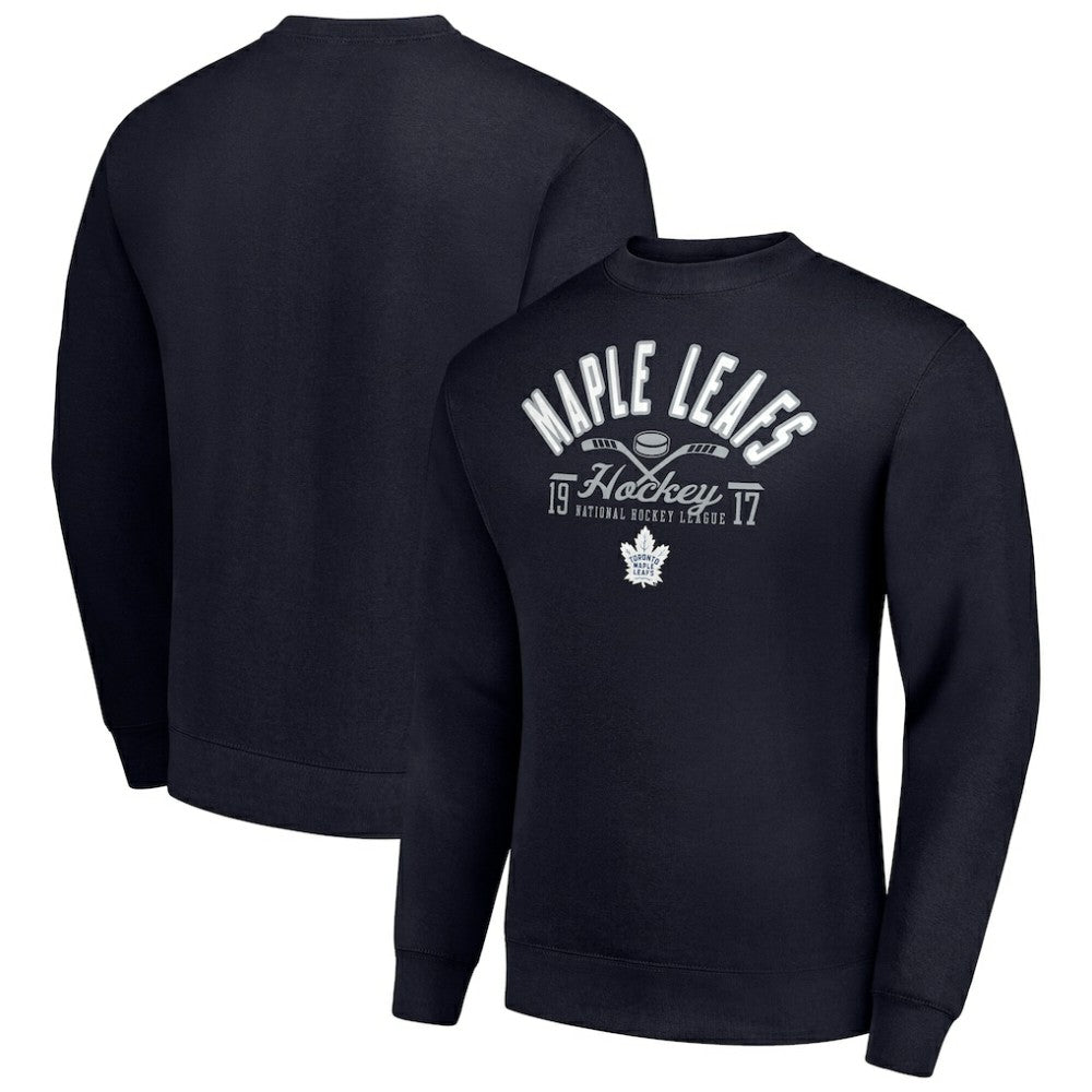 Toronto Maple Leafs Starter Stick And Puck Logo Fleece Pullover Sweatshirt