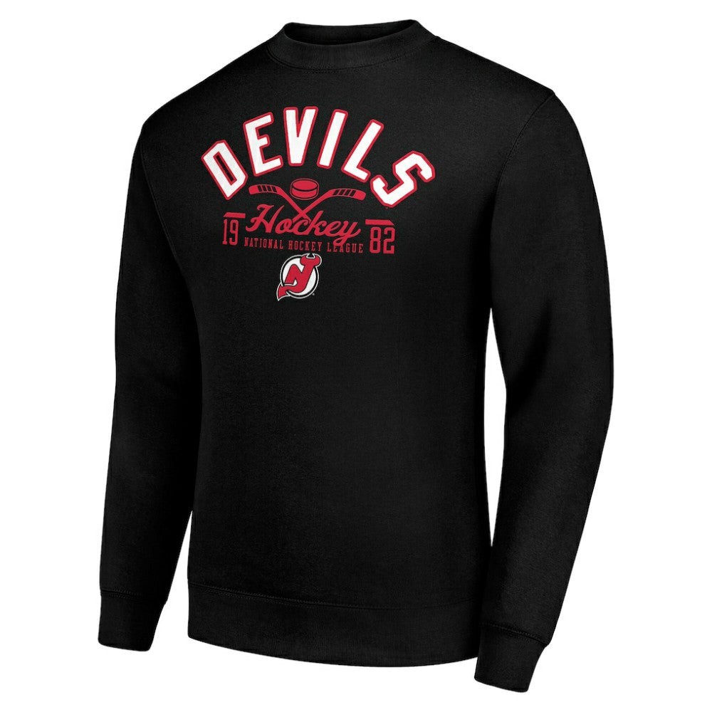 New Jersey Devils Starter Stick And Puck Logo Fleece Pullover Sweatshirt