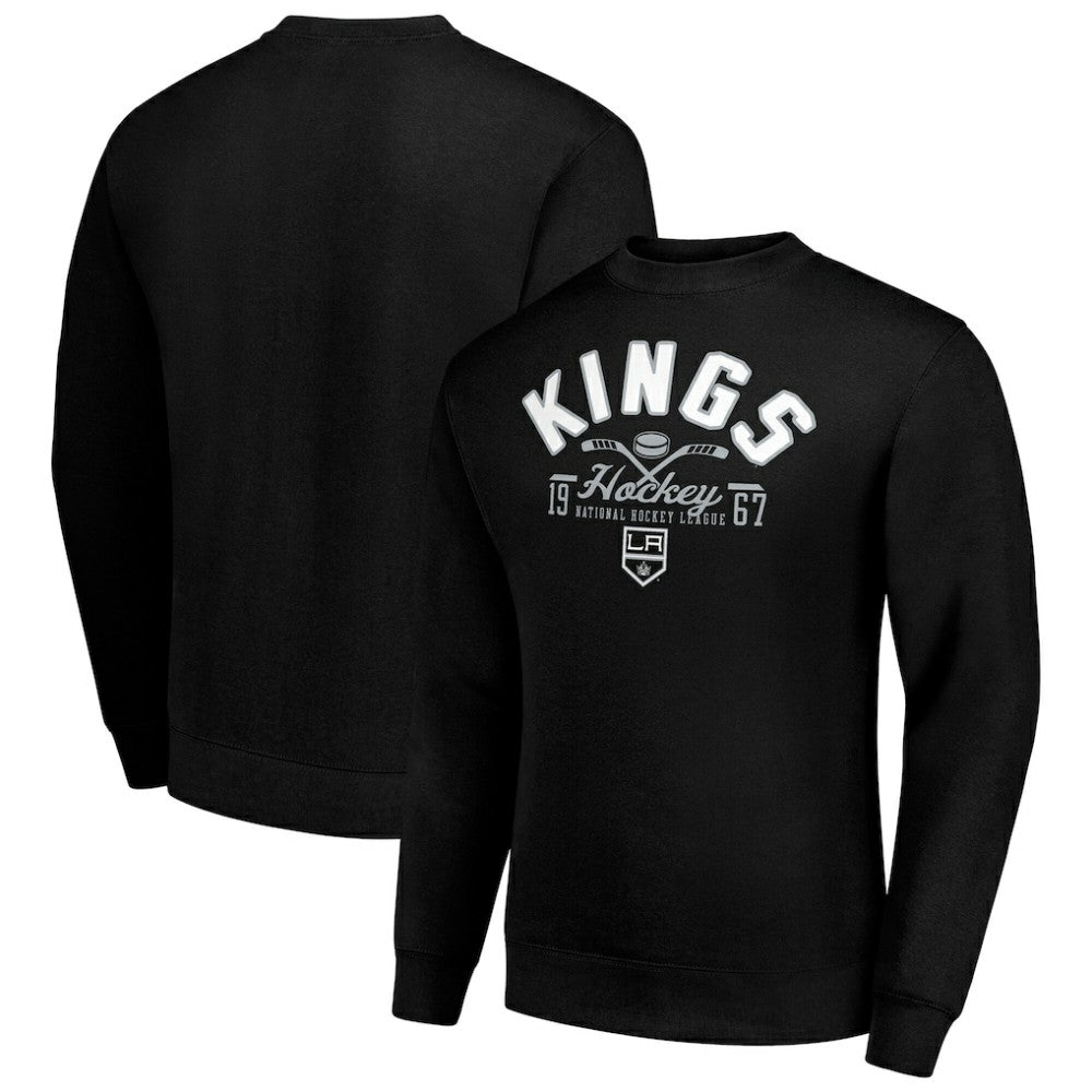 Los Angeles Kings Starter Stick And Puck Logo Fleece Pullover Sweatshirt