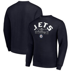 Winnipeg Jets Starter Stick And Puck Logo Fleece Pullover Sweatshirt