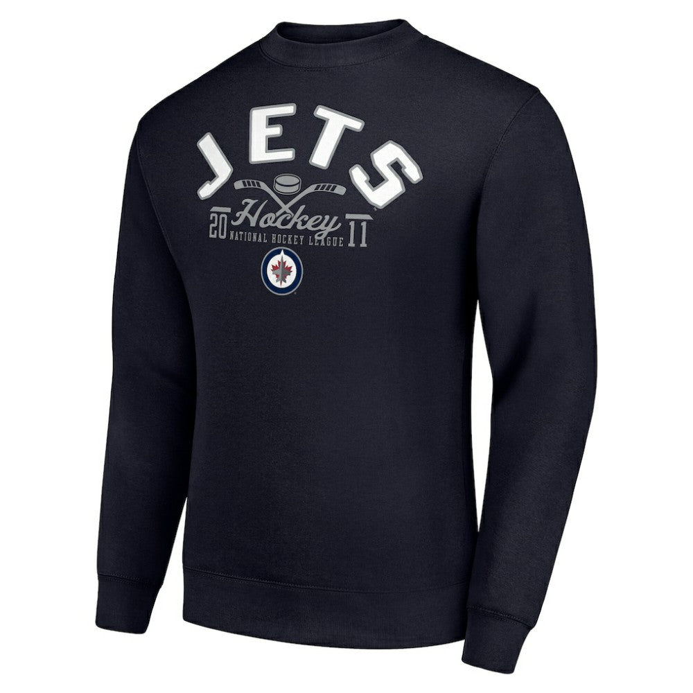 Winnipeg Jets Starter Stick And Puck Logo Fleece Pullover Sweatshirt