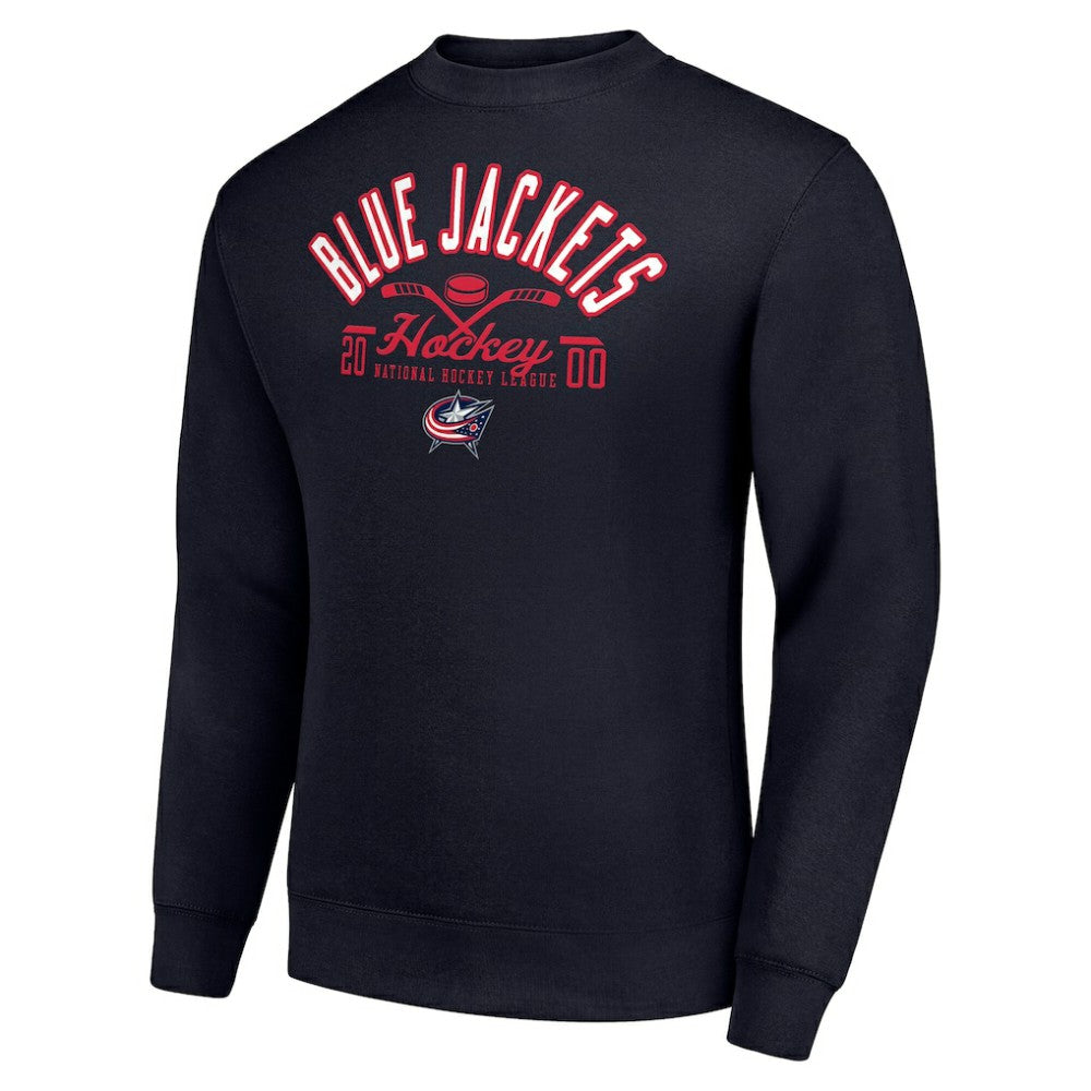 Columbus Blue Jackets Starter Stick And Puck Logo Fleece Pullover Sweatshirt