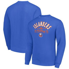 New York Islanders Starter Stick And Puck Logo Fleece Pullover Sweatshirt
