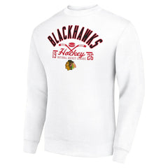 Chicago Blackhawks Starter Stick And Puck Logo Fleece Pullover Sweatshirt
