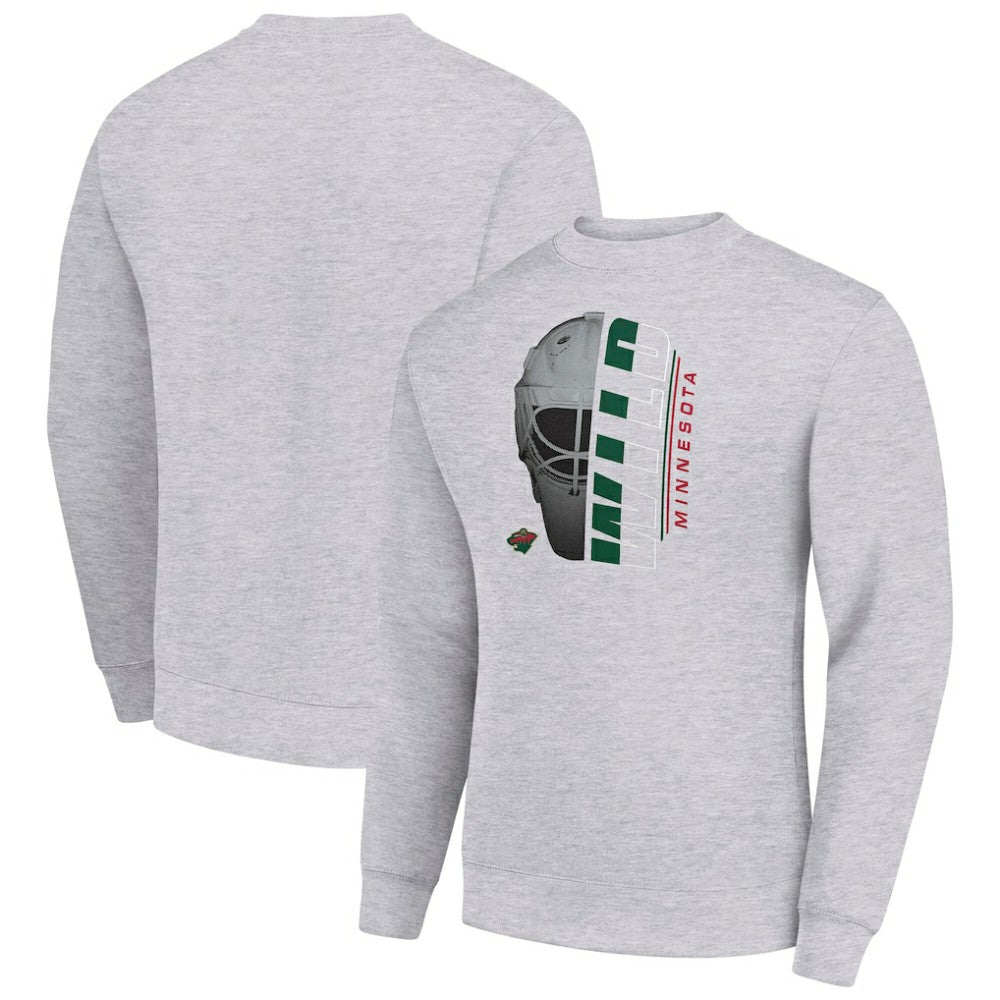 Minnesota Wild Starter  Half Helmet Team Logo Pullover Sweatshirt
