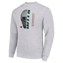 Minnesota Wild Starter  Half Helmet Team Logo Pullover Sweatshirt