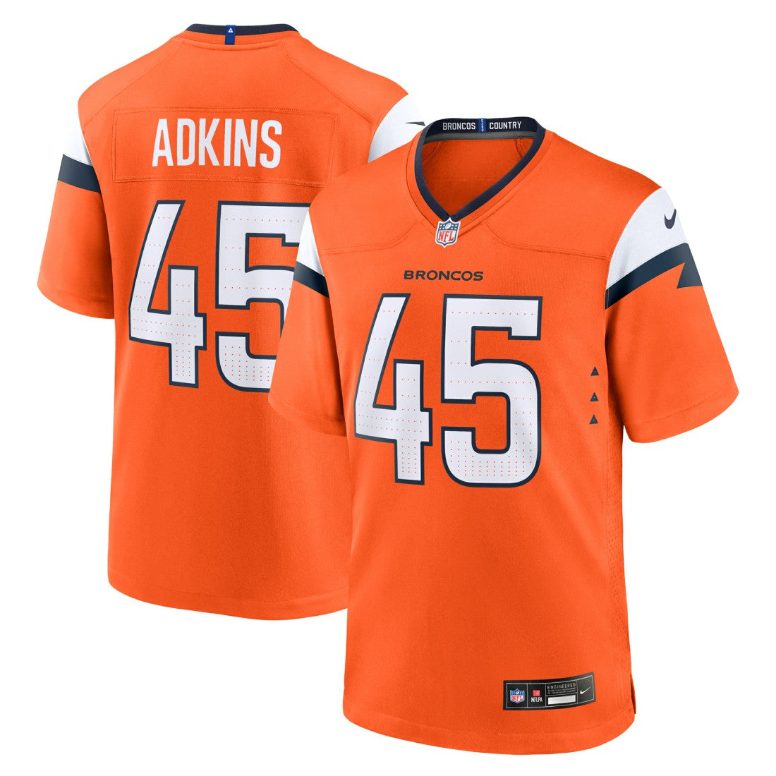 NFL Denver Broncos Nate Adkins  Team Game Jersey