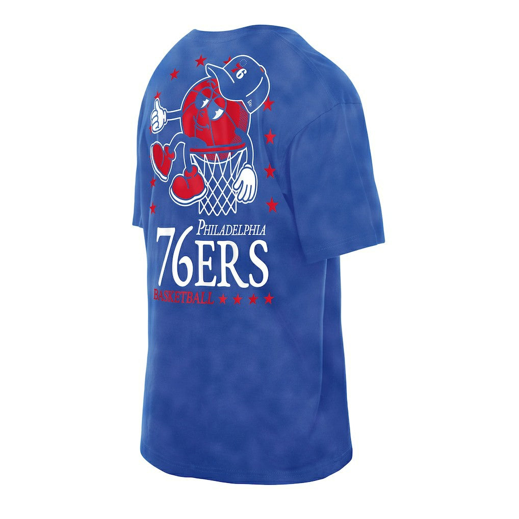 Philadelphia 76ers Old School Sport Enzyme Wash Oversized T-Shirt - Royal | New Era on sale