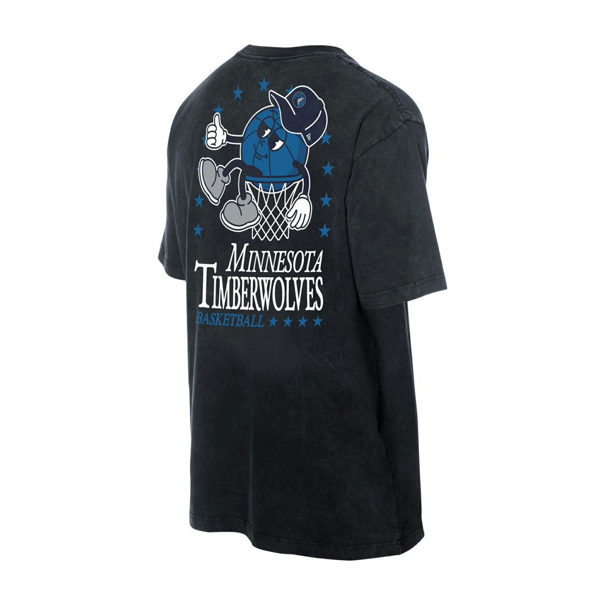 Minnesota Timberwolves Old School Sport Enzyme Wash Oversized T-Shirt - Black | New Era cheap