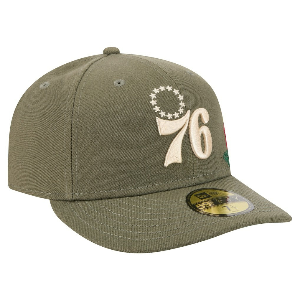 Philadelphia 76ers Tonal Florals 59FIFTY Fitted Hat - Olive | New Era outlet