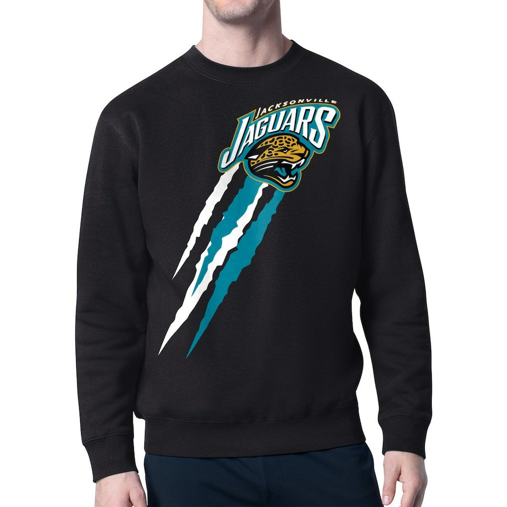 NFL Jacksonville Jaguars Starter Retro Team Logo Color Scratch Pullover Sweatshirt
