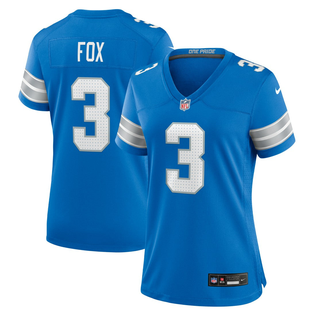 NFL Detroit Lions Jack Fox  Women's Team Game Jersey