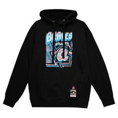 Atlanta Braves Sidewalk Sketch Pullover Hoodie - Black | Mitchell & Ness