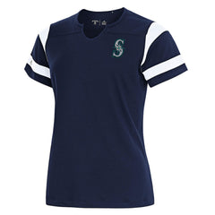 Seattle Mariners Antigua Women's Encounter Notch Neck Top - Navy