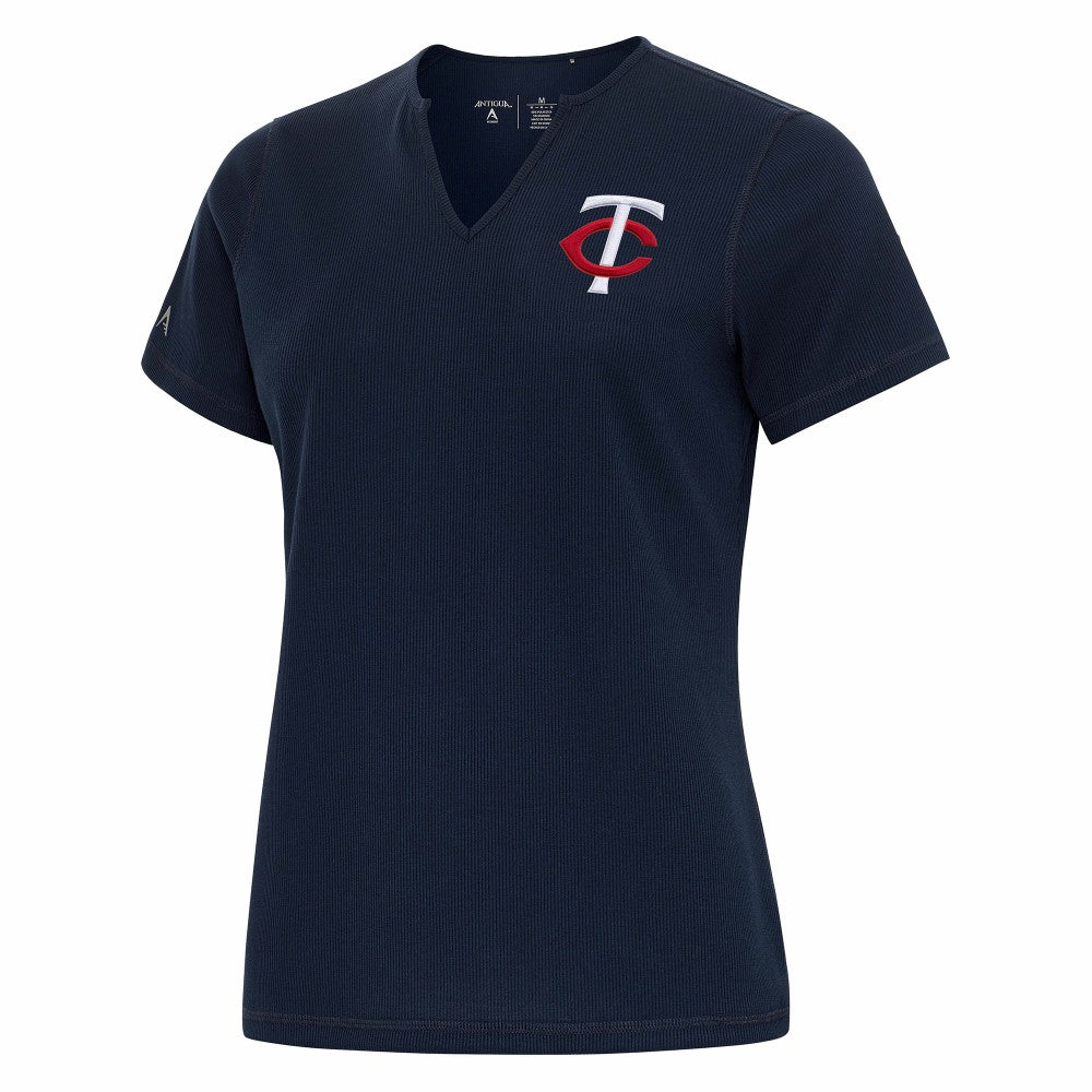 Minnesota Twins Antigua Women's Notch Neck T-Shirt - Navy