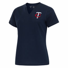 Minnesota Twins Antigua Women's Notch Neck T-Shirt - Navy
