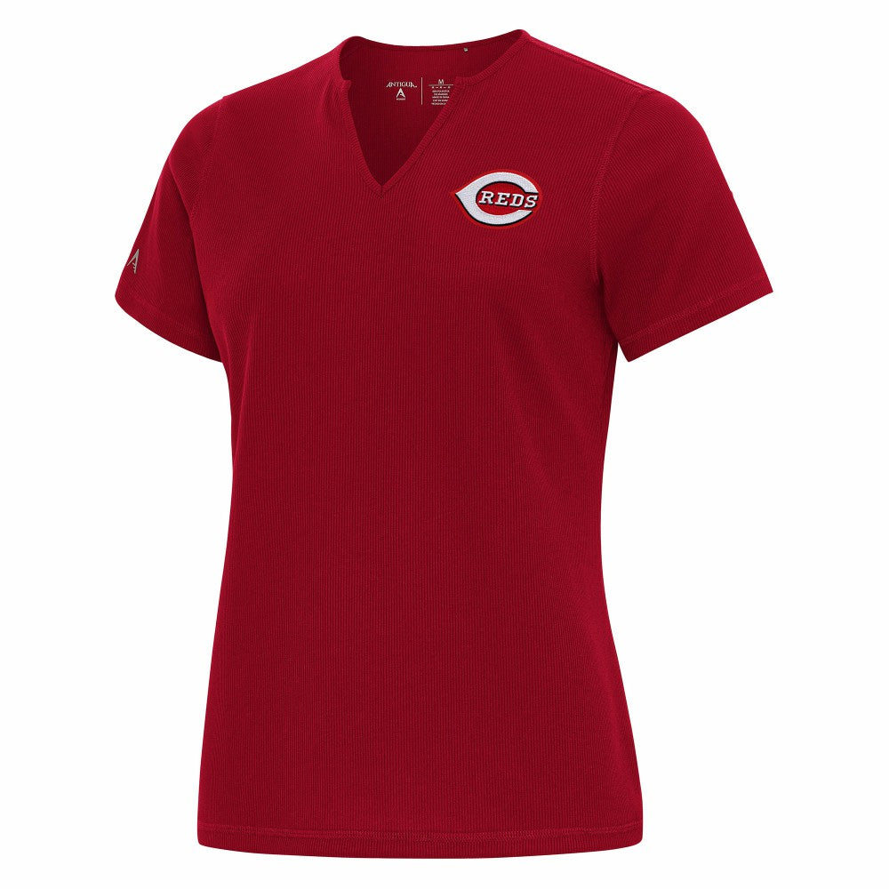 Cincinnati Reds Antigua Women's Notch Neck T-Shirt - Red