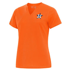 Houston Astros Antigua Women's Notch Neck T-Shirt - Orange