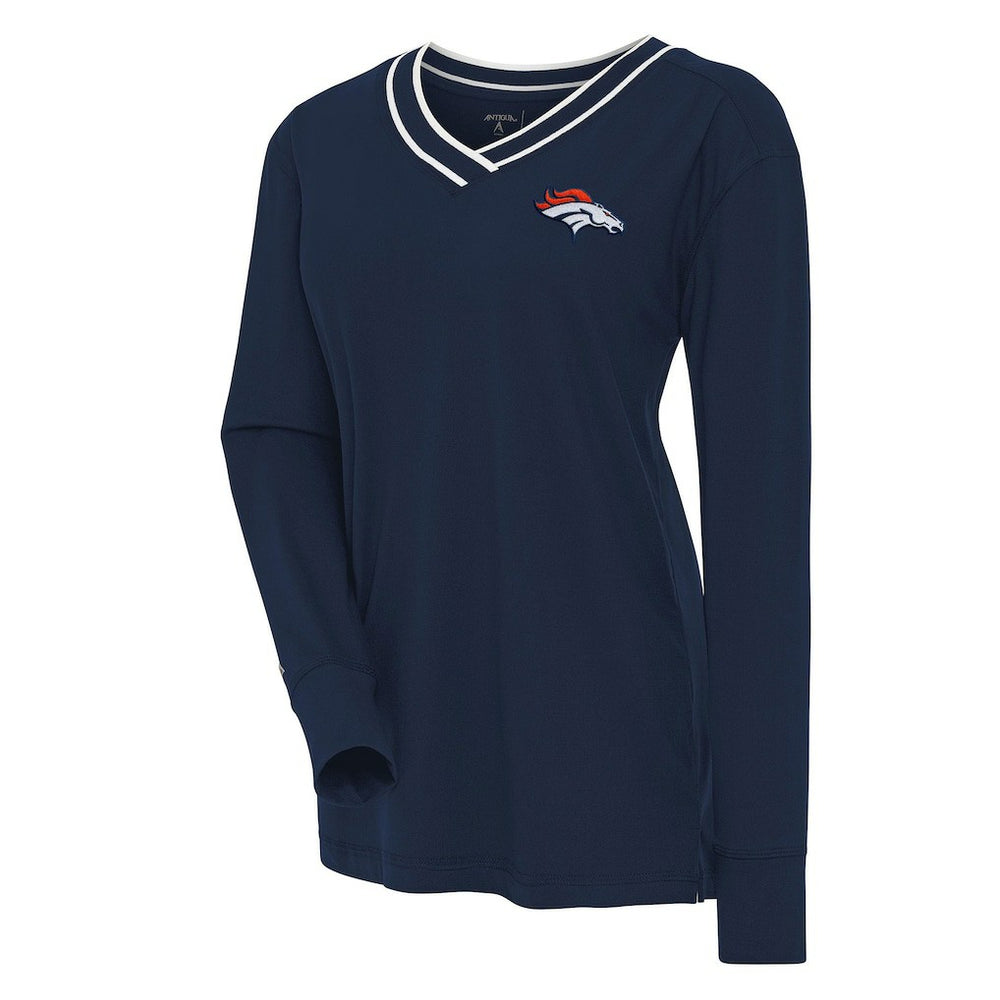 NFL Denver Broncos Antigua Women's Symbolic Long Sleeve V-Neck Top