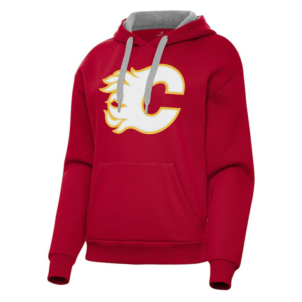 Calgary Flames Antigua Women's Victory Pullover Hoodie