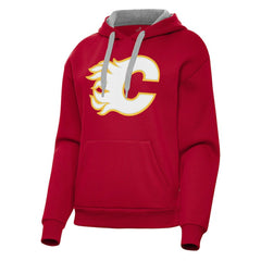 Calgary Flames Antigua Women's Victory Pullover Hoodie