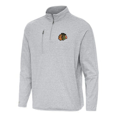 Chicago Blackhawks Antigua Certain Quarter-Zip Tri-Blend Sweatshirt