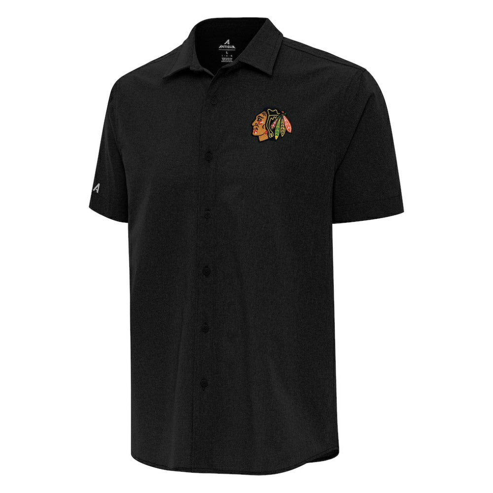 Chicago Blackhawks Antigua Activate Woven Short Sleeve Button-Up Shirt
