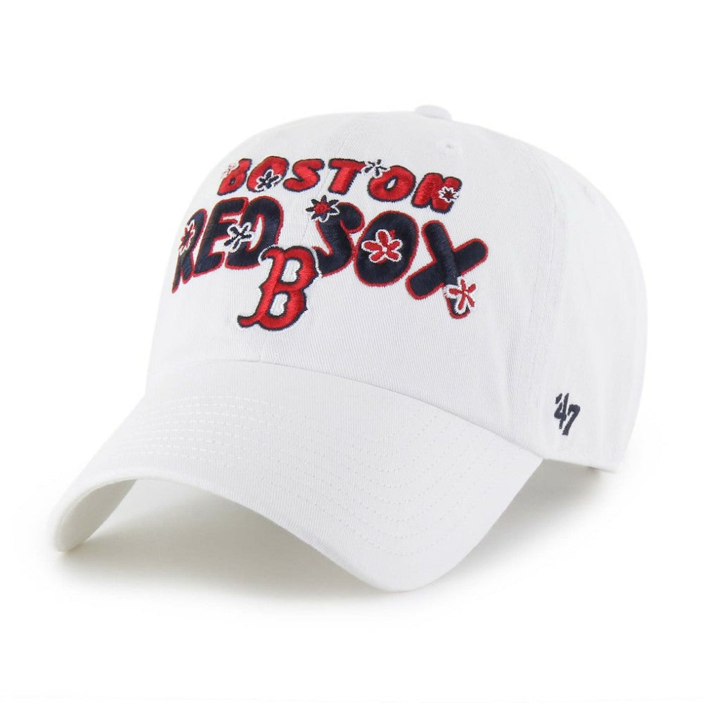 Boston Red Sox Women's Flower Power Clean Up Adjustable Hat - White | 47 brand