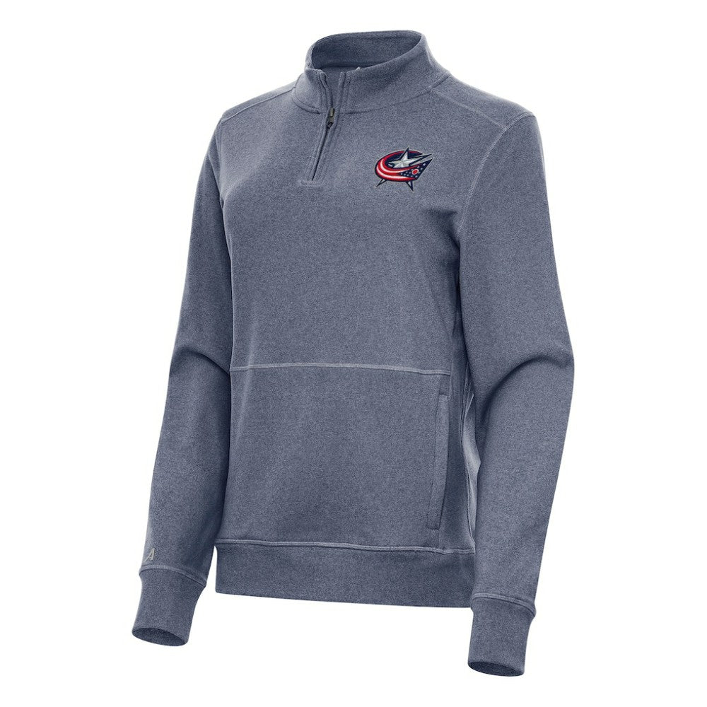 Columbus Blue Jackets Antigua Women's Crush Quarter-Zip Fleece Sweatshirt
