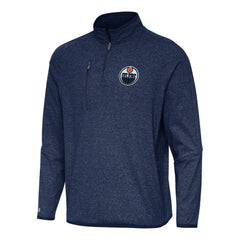 Edmonton Oilers Antigua Certain Quarter-Zip Tri-Blend Sweatshirt