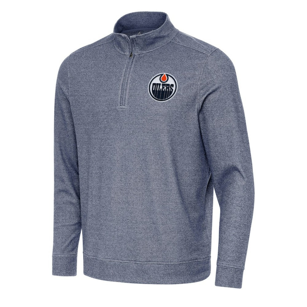 Edmonton Oilers Antigua Subtle Quarter-Zip Sweatshirt