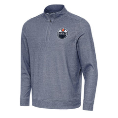 Edmonton Oilers Antigua Subtle Quarter-Zip Sweatshirt