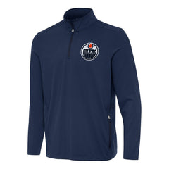 Edmonton Oilers Antigua Perilous Quarter-Zip Sweatshirt