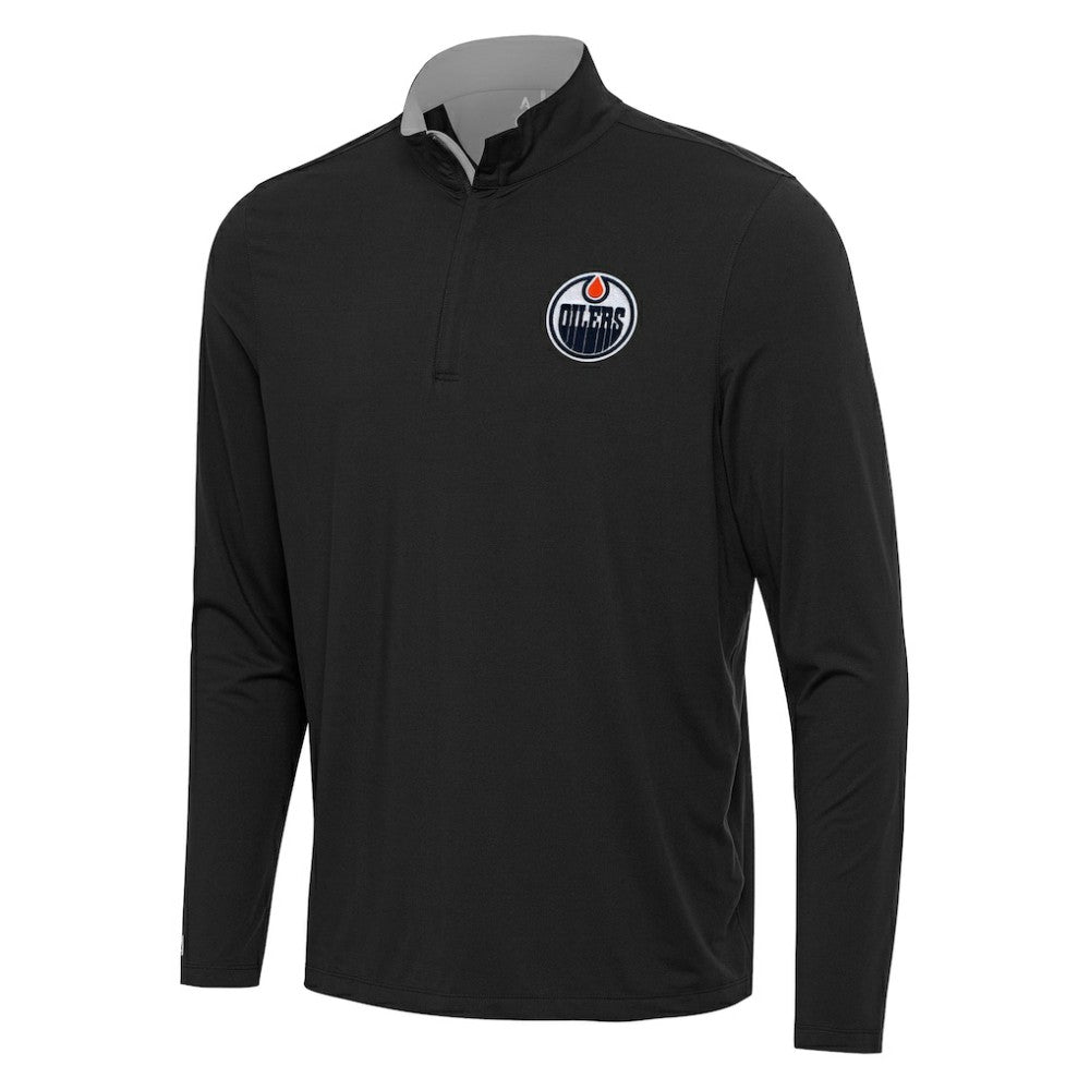 Edmonton Oilers Antigua Content Quarter-Zip Pullover Top